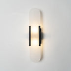 Wall Lamp Alabaster Metal | Modern Svelte Design | Natural Stone Veining for Warm Ambient Interior Lighting Effects and Decor