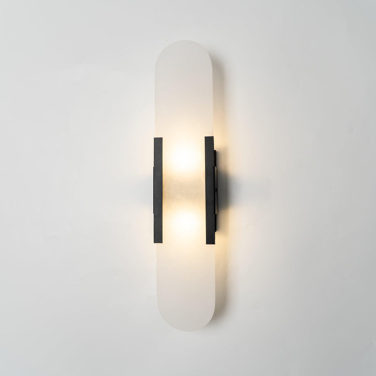 Wall Lamp Alabaster Metal | Modern Svelte Design | Natural Stone Veining for Warm Ambient Interior Lighting Effects and Decor