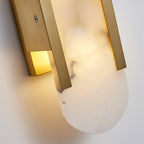 Wall Lamp Alabaster Metal | Modern Svelte Design | Natural Stone Veining for Warm Ambient Interior Lighting Effects and Decor