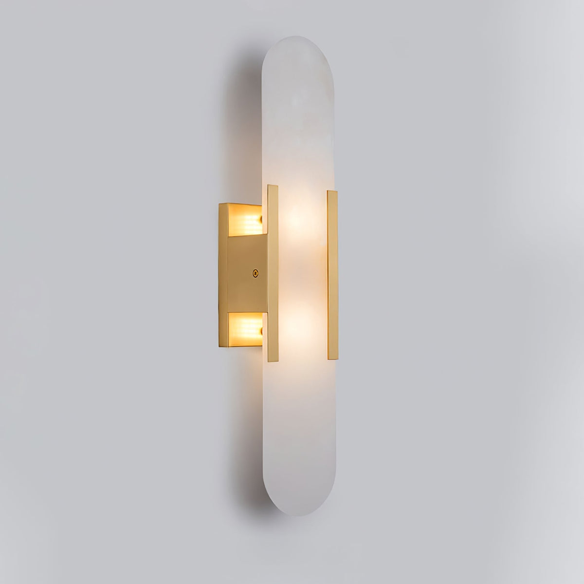 Wall Lamp Alabaster Metal | Modern Svelte Design | Natural Stone Veining for Warm Ambient Interior Lighting Effects and Decor