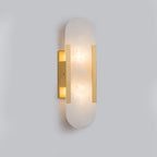 Wall Lamp Alabaster Metal | Modern Svelte Design | Natural Stone Veining for Warm Ambient Interior Lighting Effects and Decor