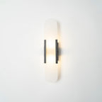 Wall Lamp Alabaster Metal | Modern Svelte Design | Natural Stone Veining for Warm Ambient Interior Lighting Effects and Decor