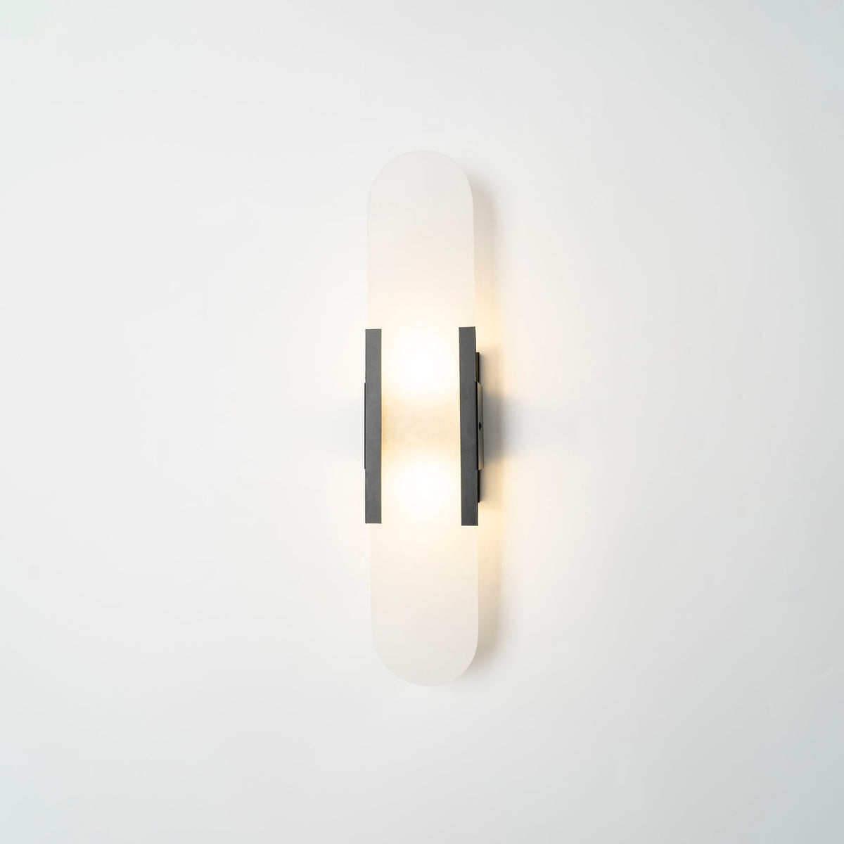 Wall Lamp Alabaster Metal | Modern Svelte Design | Natural Stone Veining for Warm Ambient Interior Lighting Effects and Decor