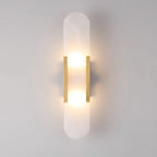 Wall Lamp Alabaster Metal | Modern Svelte Design | Natural Stone Veining for Warm Ambient Interior Lighting Effects and Decor
