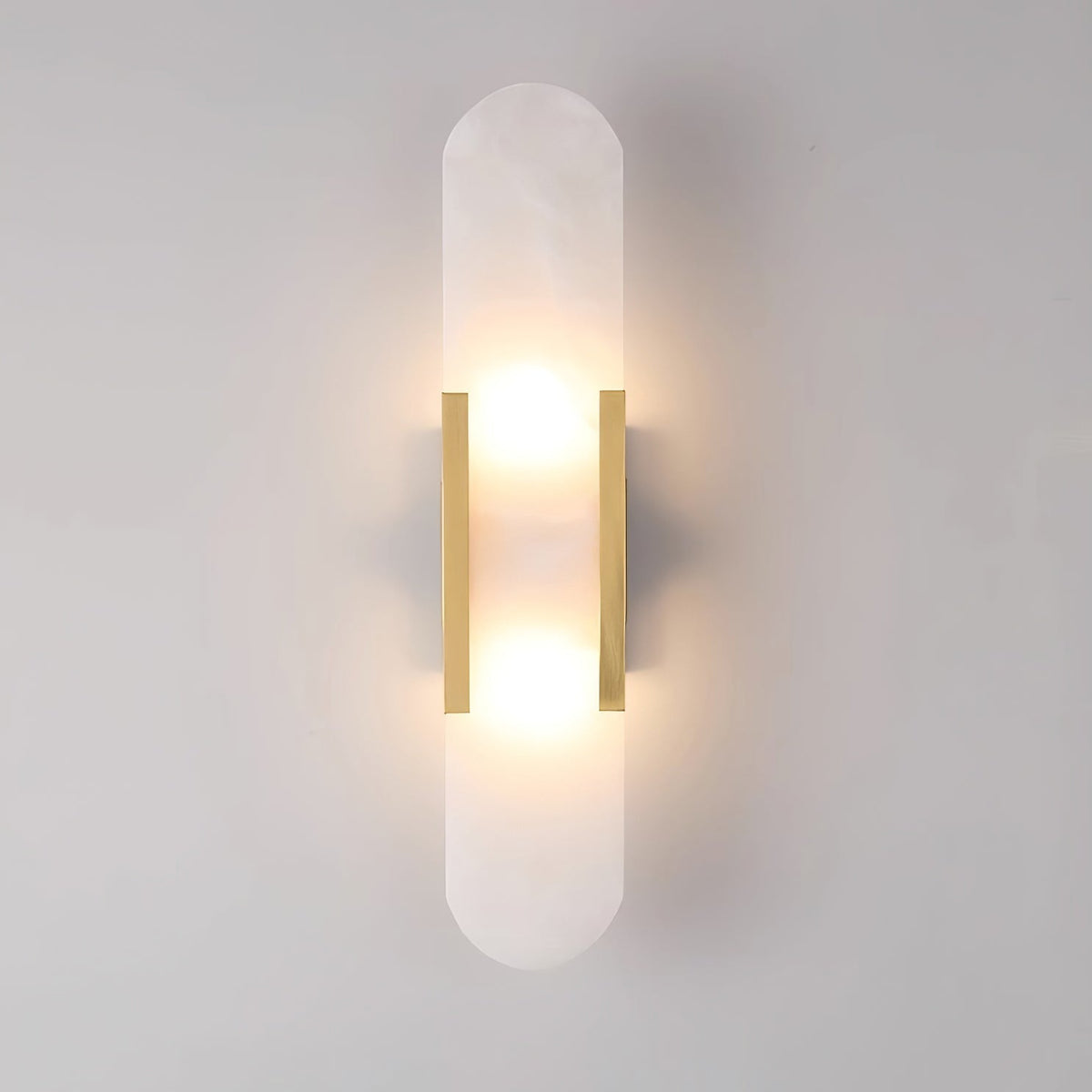 Wall Lamp Alabaster Metal | Modern Svelte Design | Natural Stone Veining for Warm Ambient Interior Lighting Effects and Decor