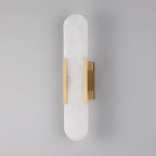 Wall Lamp Alabaster Metal | Modern Svelte Design | Natural Stone Veining for Warm Ambient Interior Lighting Effects and Decor