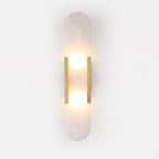 Wall Lamp Alabaster Metal | Modern Svelte Design | Natural Stone Veining for Warm Ambient Interior Lighting Effects and Decor