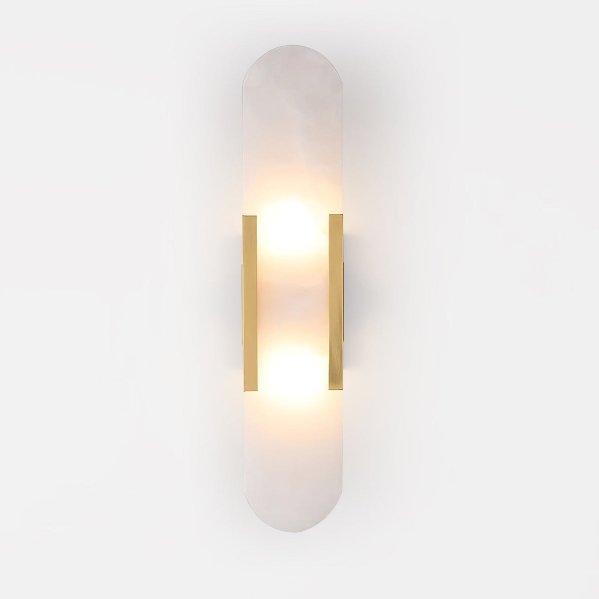 Wall Lamp Alabaster Metal | Modern Svelte Design | Natural Stone Veining for Warm Ambient Interior Lighting Effects and Decor