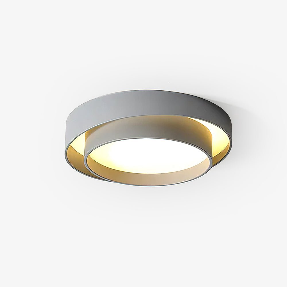 Flush Mount Ceiling Light Iron Metal Acrylic | Double Layer Cylinder Design | Integrated LED Energy Efficient Interior Lamp