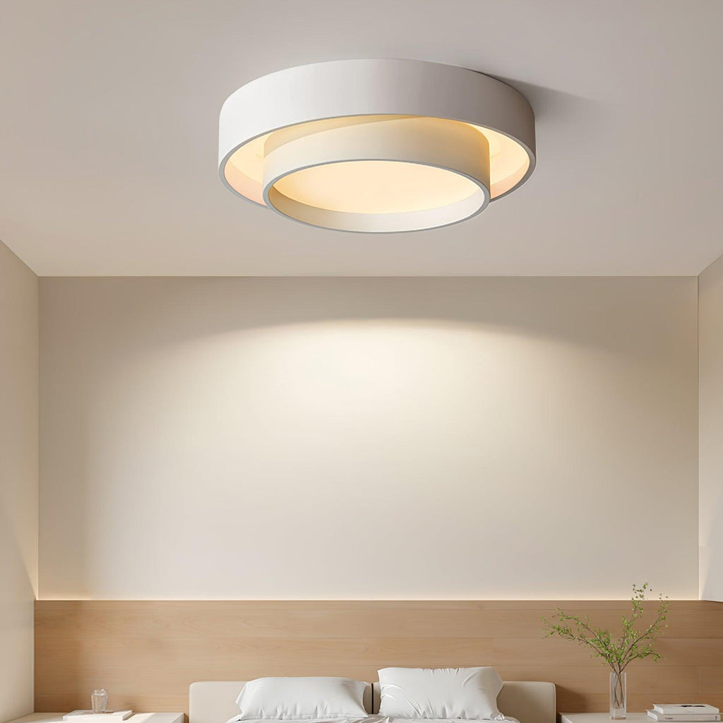 Flush Mount Ceiling Light Iron Metal Acrylic | Double Layer Cylinder Design | Integrated LED Energy Efficient Interior Lamp