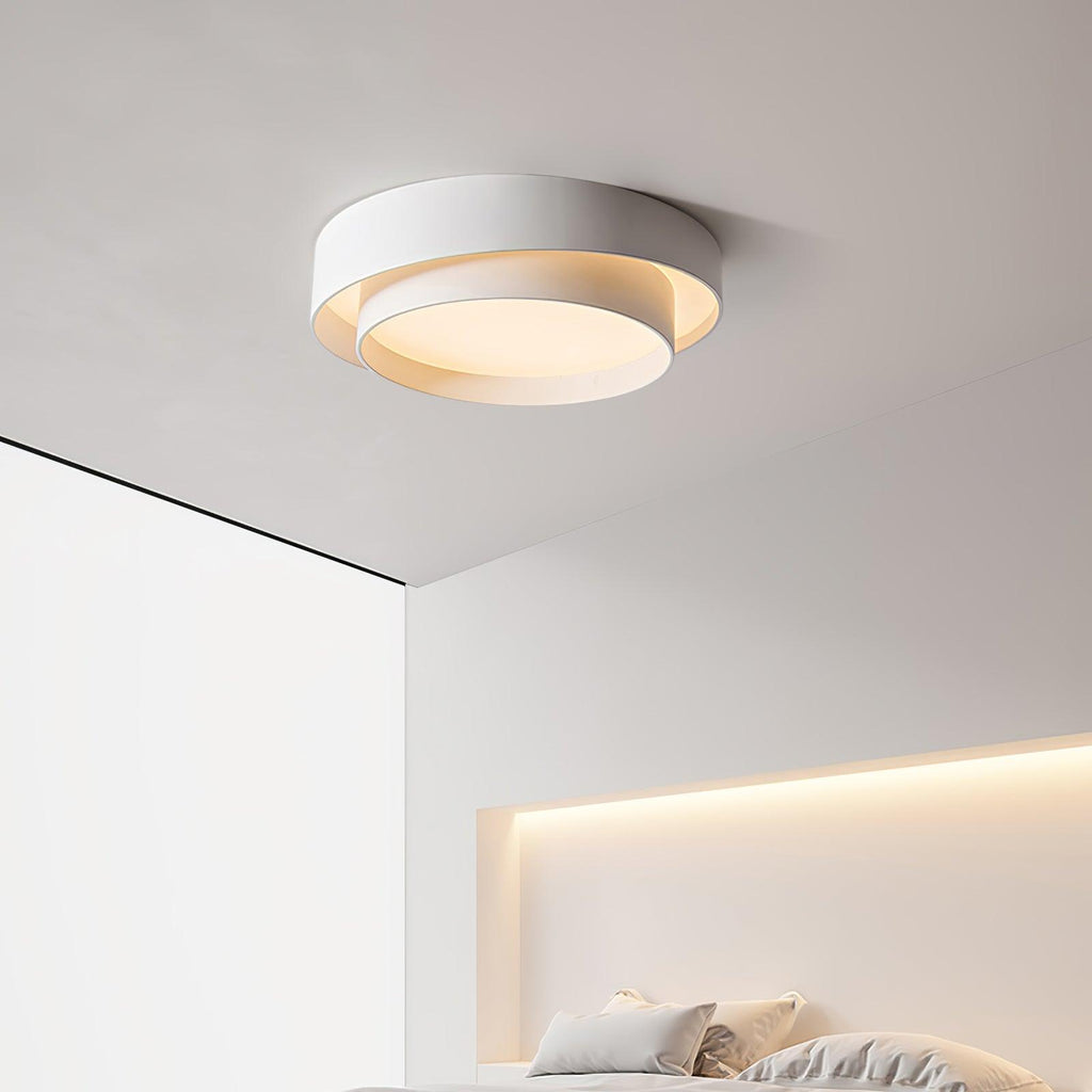 Flush Mount Ceiling Light Iron Metal Acrylic | Double Layer Cylinder Design | Integrated LED Energy Efficient Interior Lamp
