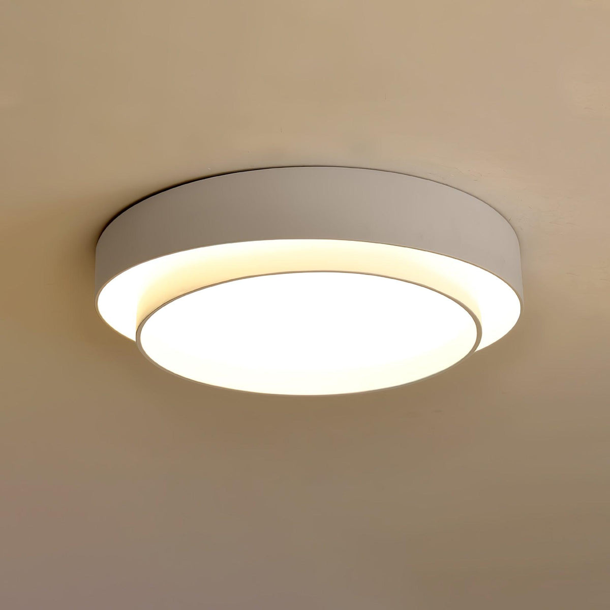 Flush Mount Ceiling Light Iron Metal Acrylic | Double Layer Cylinder Design | Integrated LED Energy Efficient Interior Lamp