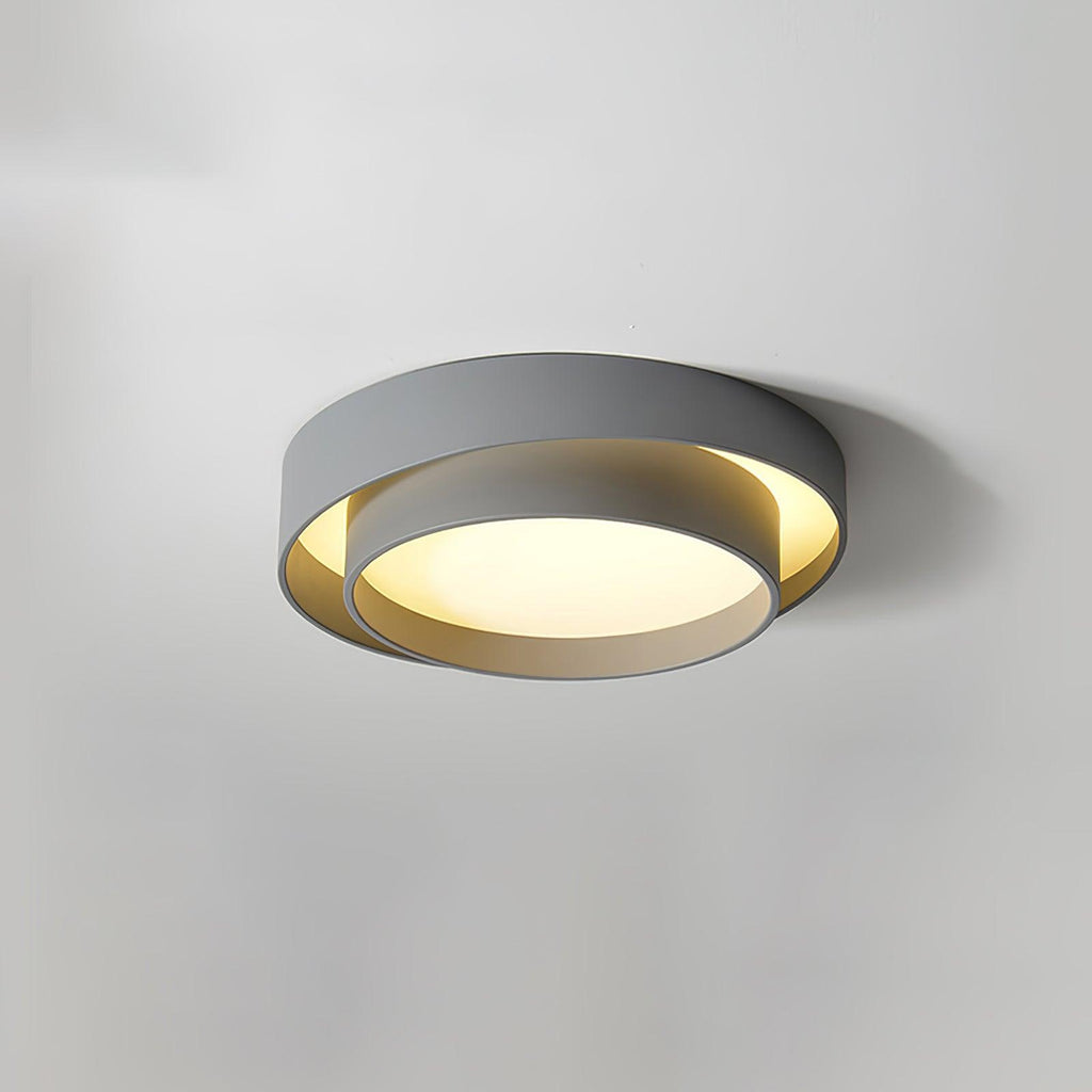 Flush Mount Ceiling Light Iron Metal Acrylic | Double Layer Cylinder Design | Integrated LED Energy Efficient Interior Lamp