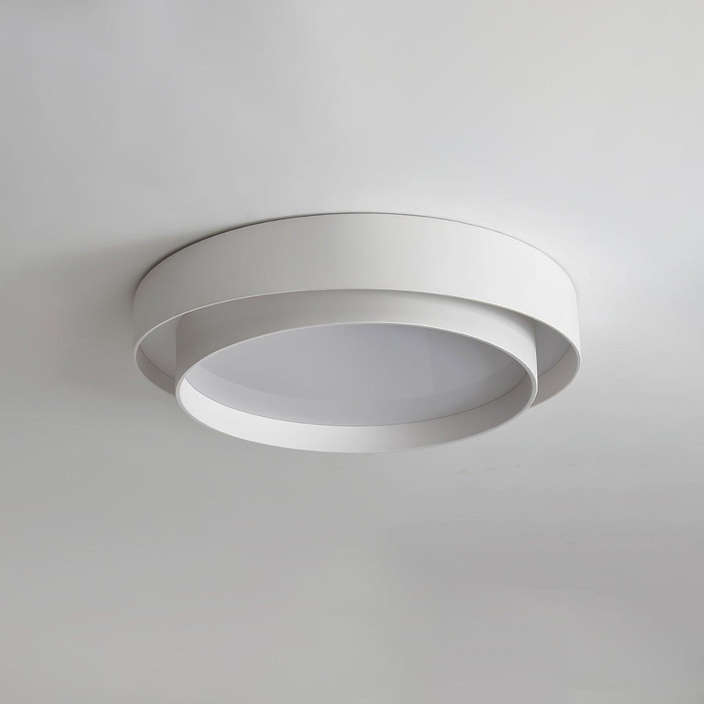 Flush Mount Ceiling Light Iron Metal Acrylic | Double Layer Cylinder Design | Integrated LED Energy Efficient Interior Lamp