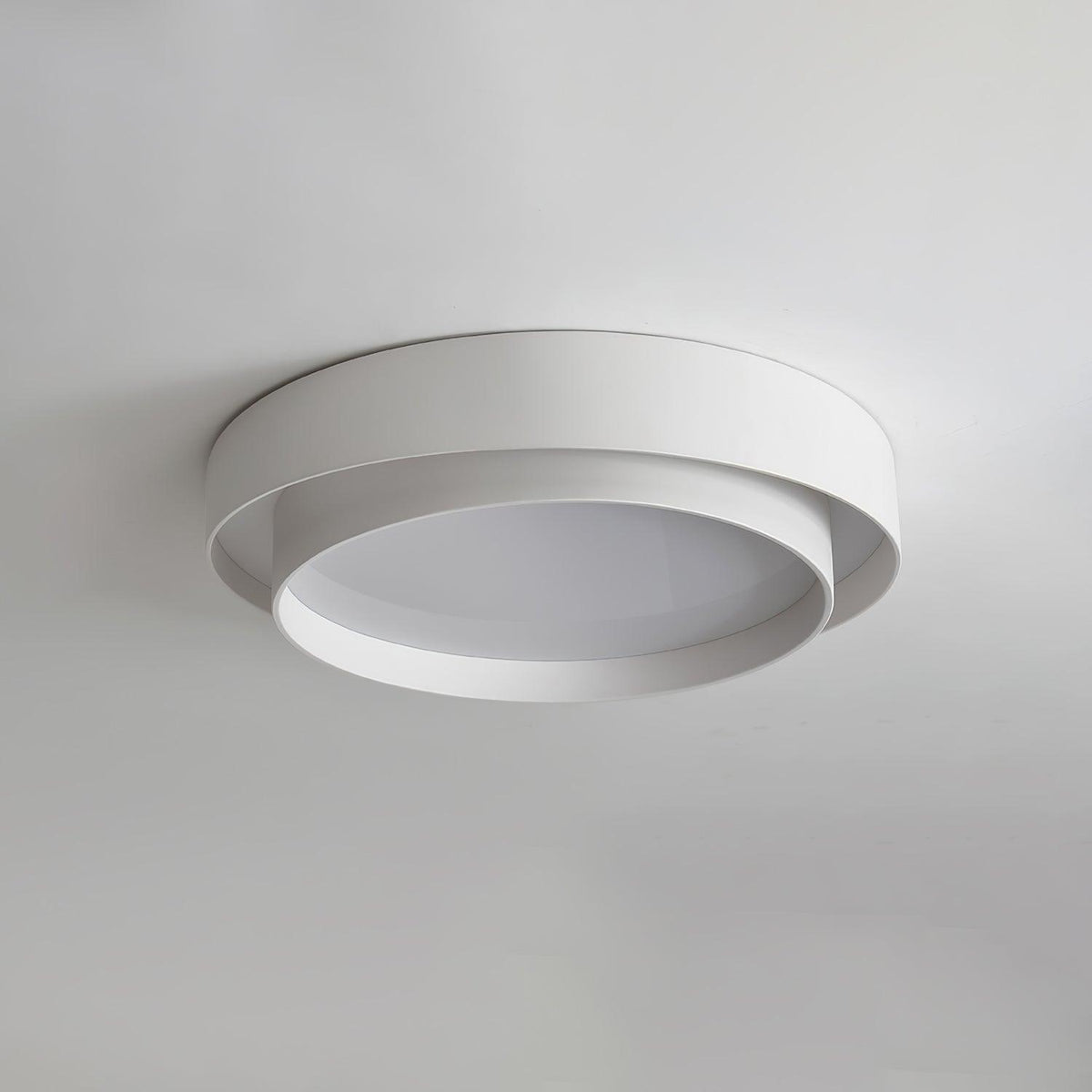 Flush Mount Ceiling Light Iron Metal Acrylic | Double Layer Cylinder Design | Integrated LED Energy Efficient Interior Lamp