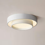 Flush Mount Ceiling Light Iron Metal Acrylic | Double Layer Cylinder Design | Integrated LED Energy Efficient Interior Lamp
