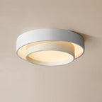 Flush Mount Ceiling Light Iron Metal Acrylic | Double Layer Cylinder Design | Integrated LED Energy Efficient Interior Lamp