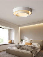Flush Mount Ceiling Light Iron Metal Acrylic | Double Layer Cylinder Design | Integrated LED Energy Efficient Interior Lamp