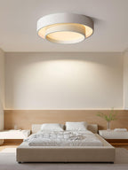 Flush Mount Ceiling Light Iron Metal Acrylic | Double Layer Cylinder Design | Integrated LED Energy Efficient Interior Lamp