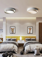 Flush Mount Ceiling Light Iron Metal Acrylic | Double Layer Cylinder Design | Integrated LED Energy Efficient Interior Lamp