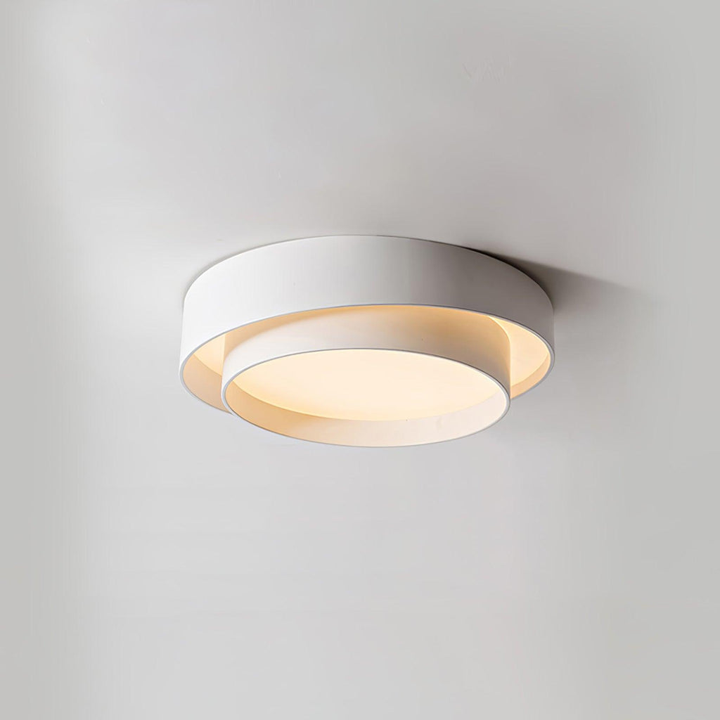Flush Mount Ceiling Light Iron Metal Acrylic | Double Layer Cylinder Design | Integrated LED Energy Efficient Interior Lamp