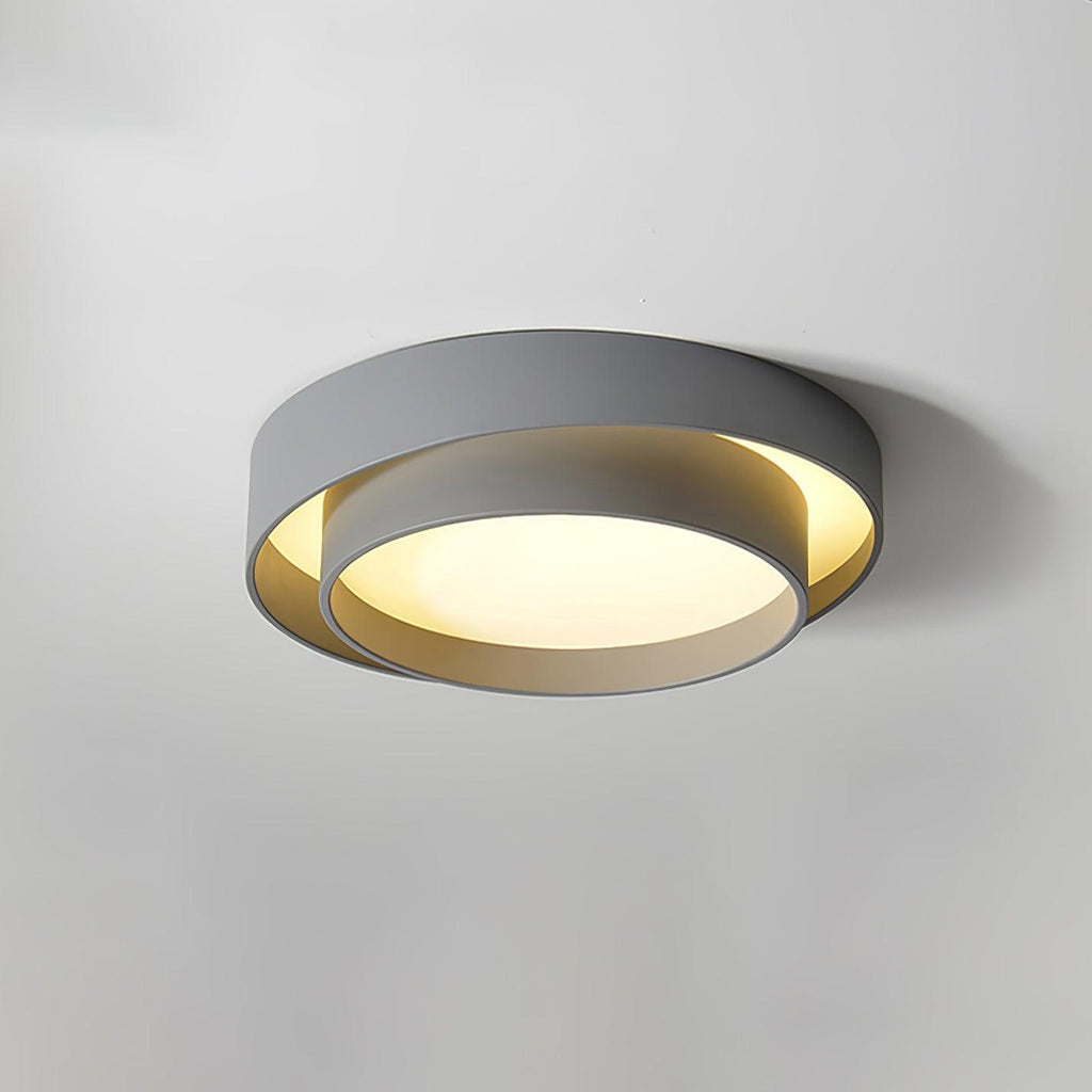 Flush Mount Ceiling Light Iron Metal Acrylic | Double Layer Cylinder Design | Integrated LED Energy Efficient Interior Lamp