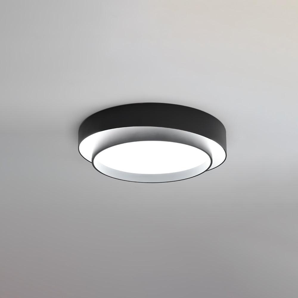 Flush Mount Ceiling Light Iron Metal Acrylic | Double Layer Cylinder Design | Integrated LED Energy Efficient Interior Lamp
