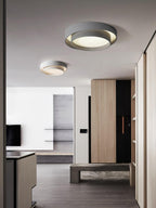 Flush Mount Ceiling Light Iron Metal Acrylic | Double Layer Cylinder Design | Integrated LED Energy Efficient Interior Lamp