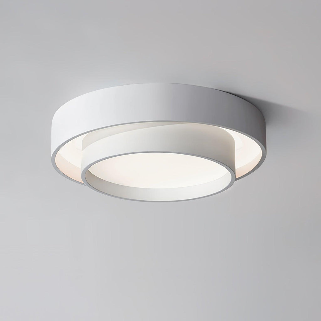 Flush Mount Ceiling Light Iron Metal Acrylic | Double Layer Cylinder Design | Integrated LED Energy Efficient Interior Lamp