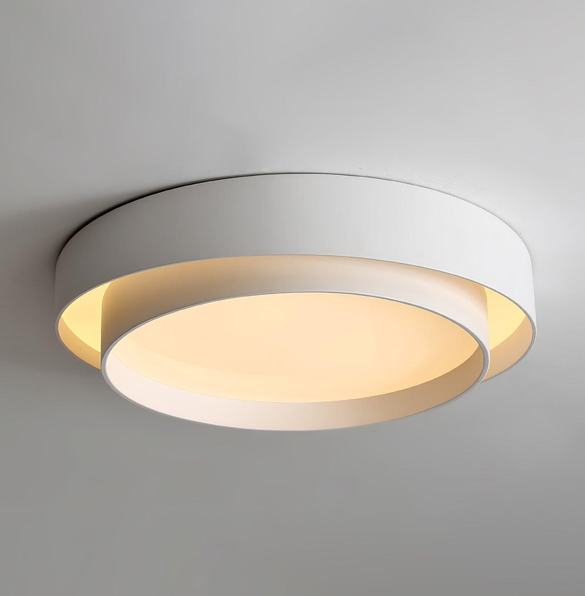 Flush Mount Ceiling Light Iron Metal Acrylic | Double Layer Cylinder Design | Integrated LED Energy Efficient Interior Lamp