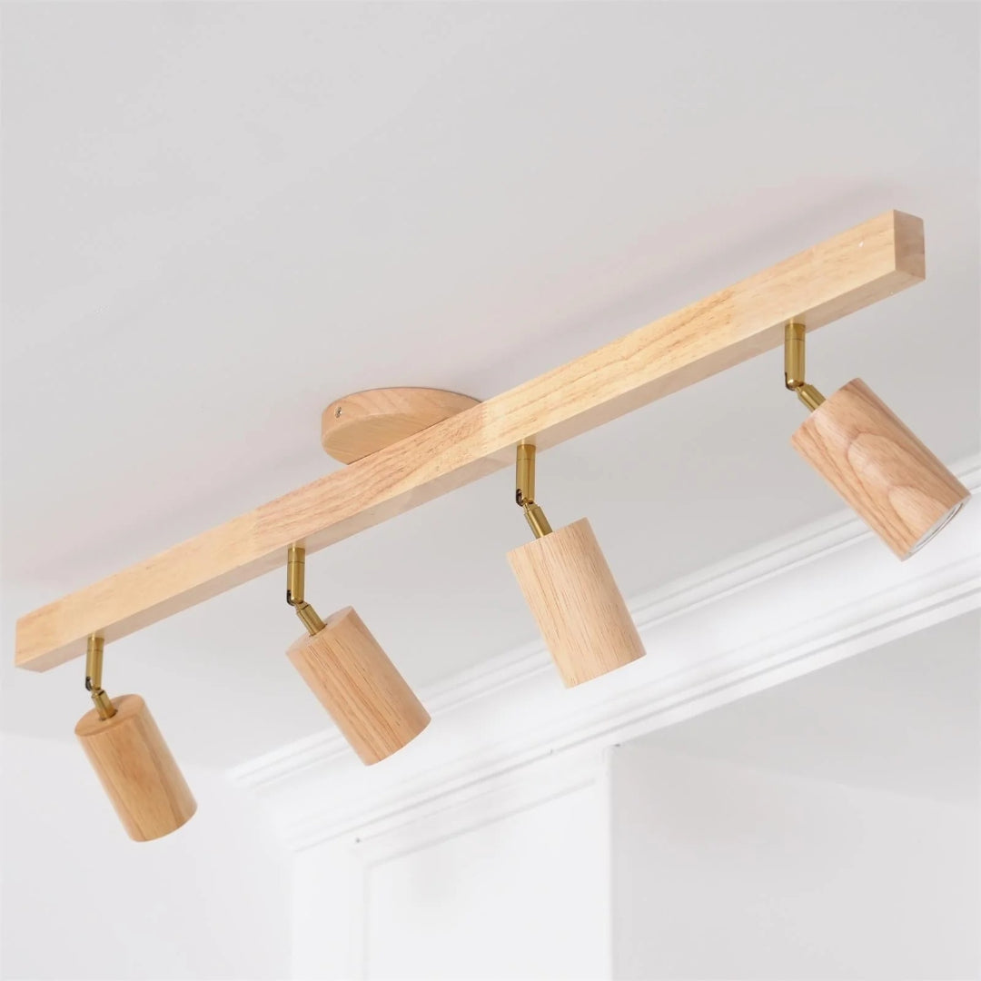 Wooden Adjustable Track Ceiling Light