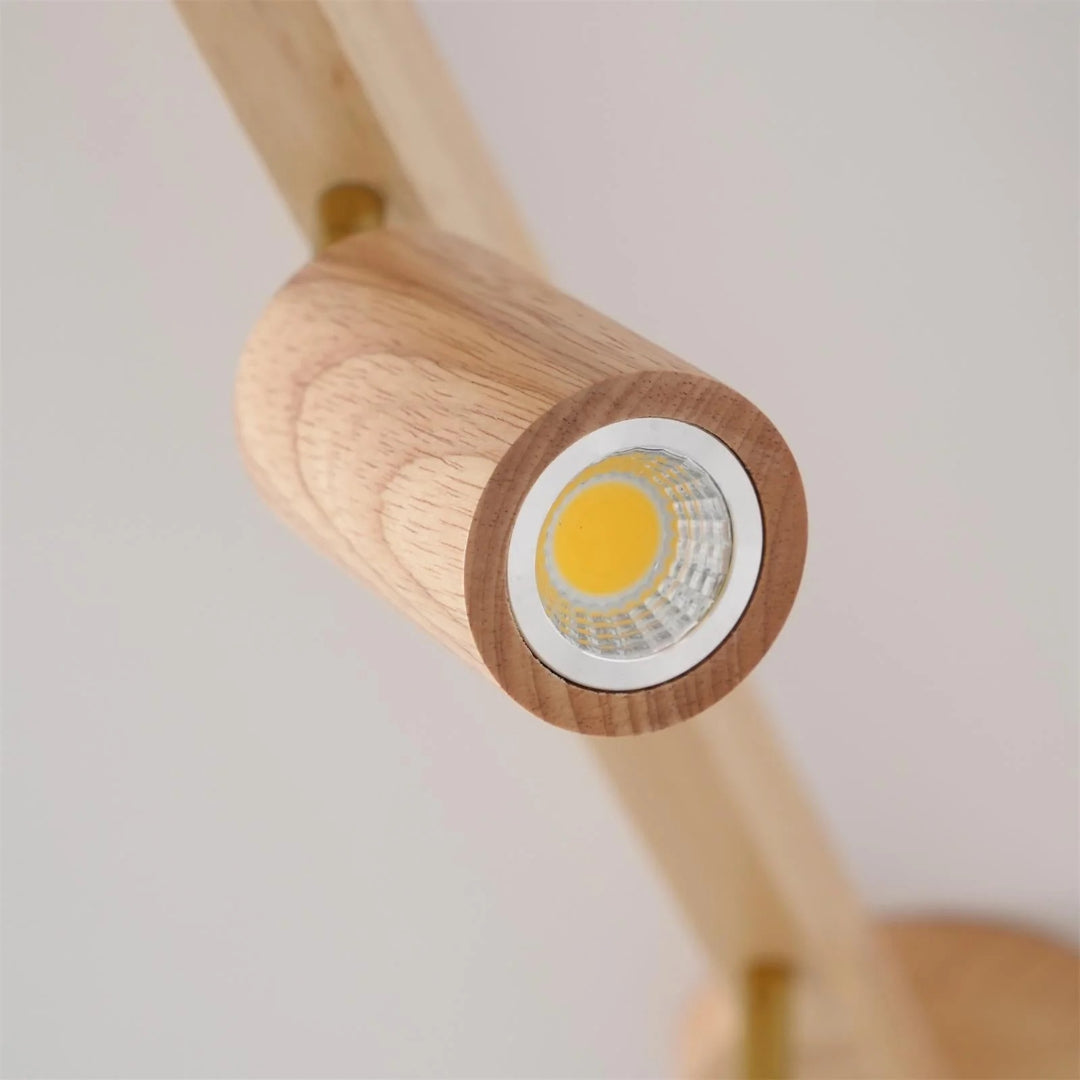 Wooden Adjustable Track Ceiling Light