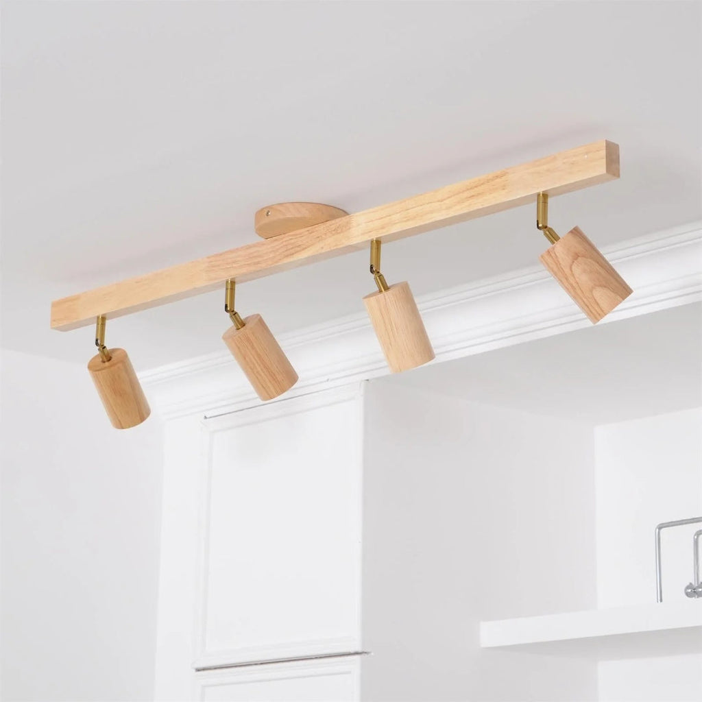 Wooden Adjustable Track Ceiling Light
