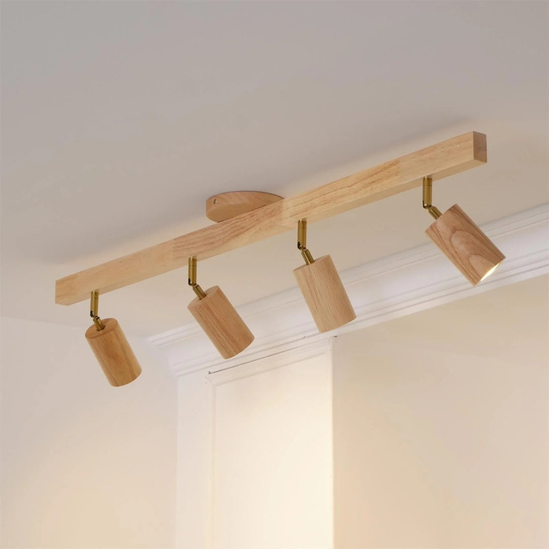 Wooden Adjustable Track Ceiling Light