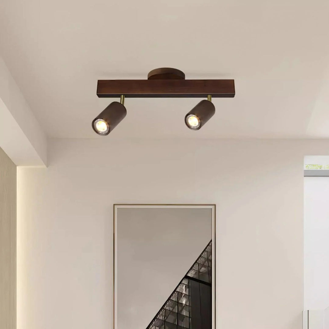 Wooden Adjustable Track Ceiling Light