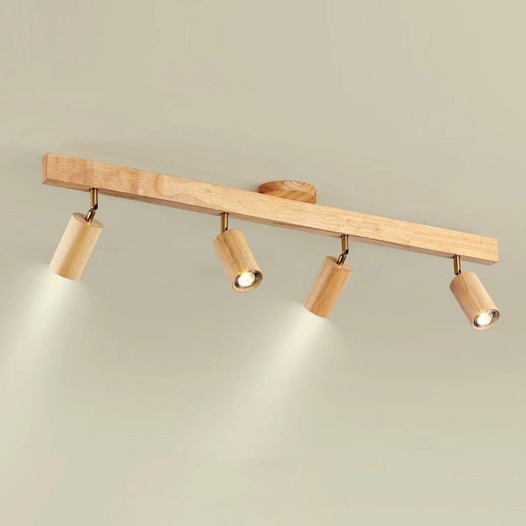 Wooden Adjustable Track Ceiling Light