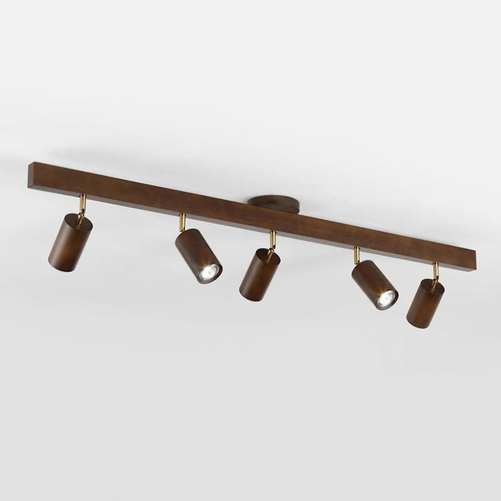 Wooden Adjustable Track Ceiling Light