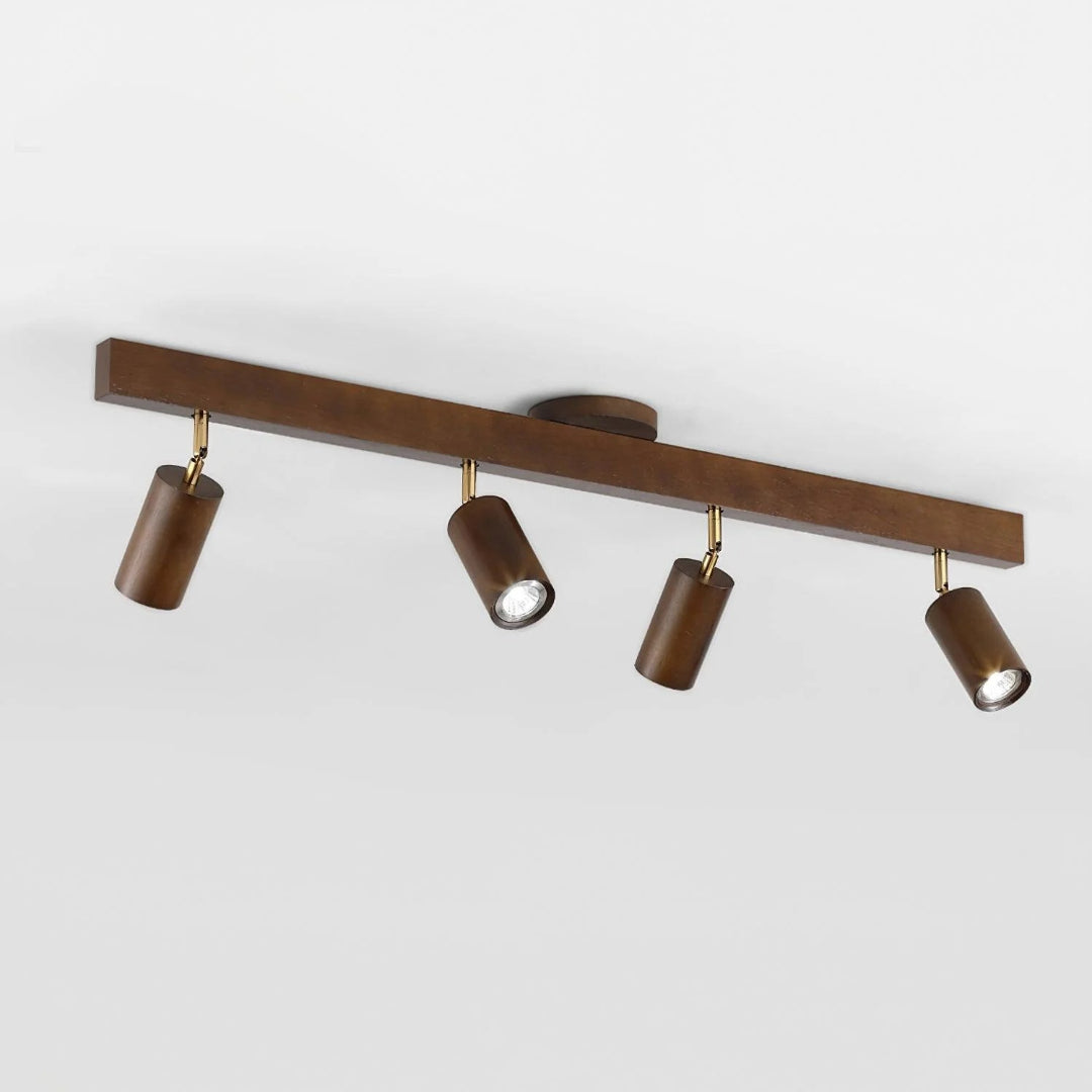 Wooden Adjustable Track Ceiling Light