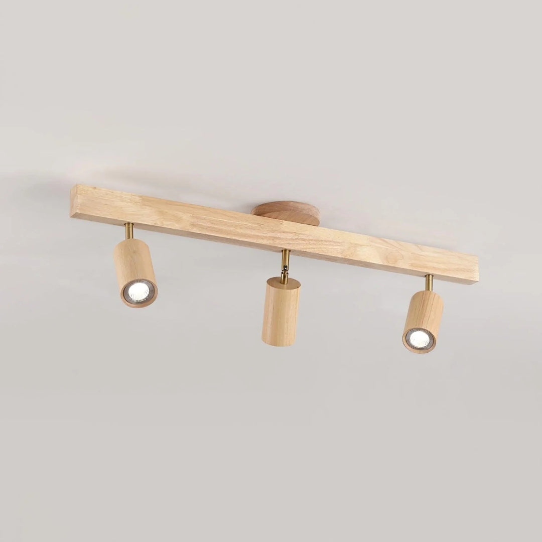 Wooden Adjustable Track Ceiling Light