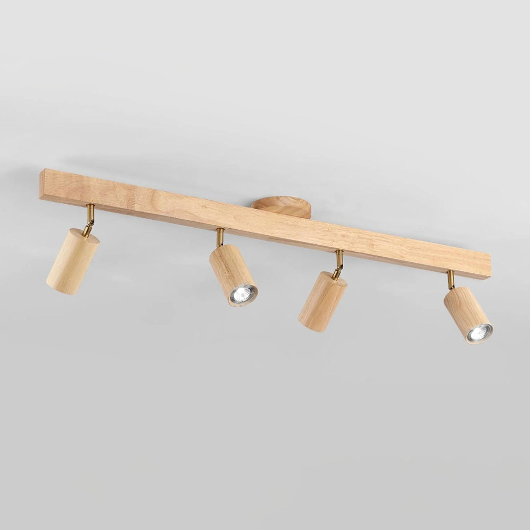 Wooden Adjustable Track Ceiling Light