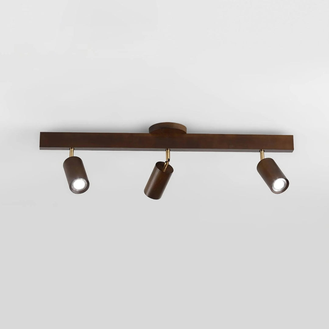 Wooden Adjustable Track Ceiling Light