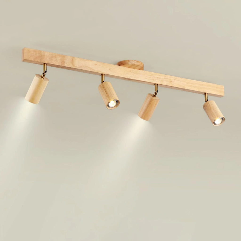 Wooden Adjustable Track Ceiling Light