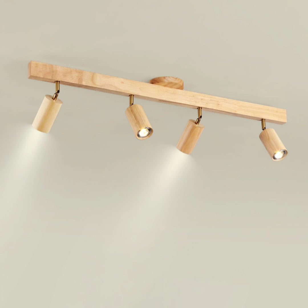 Wooden Adjustable Track Ceiling Light