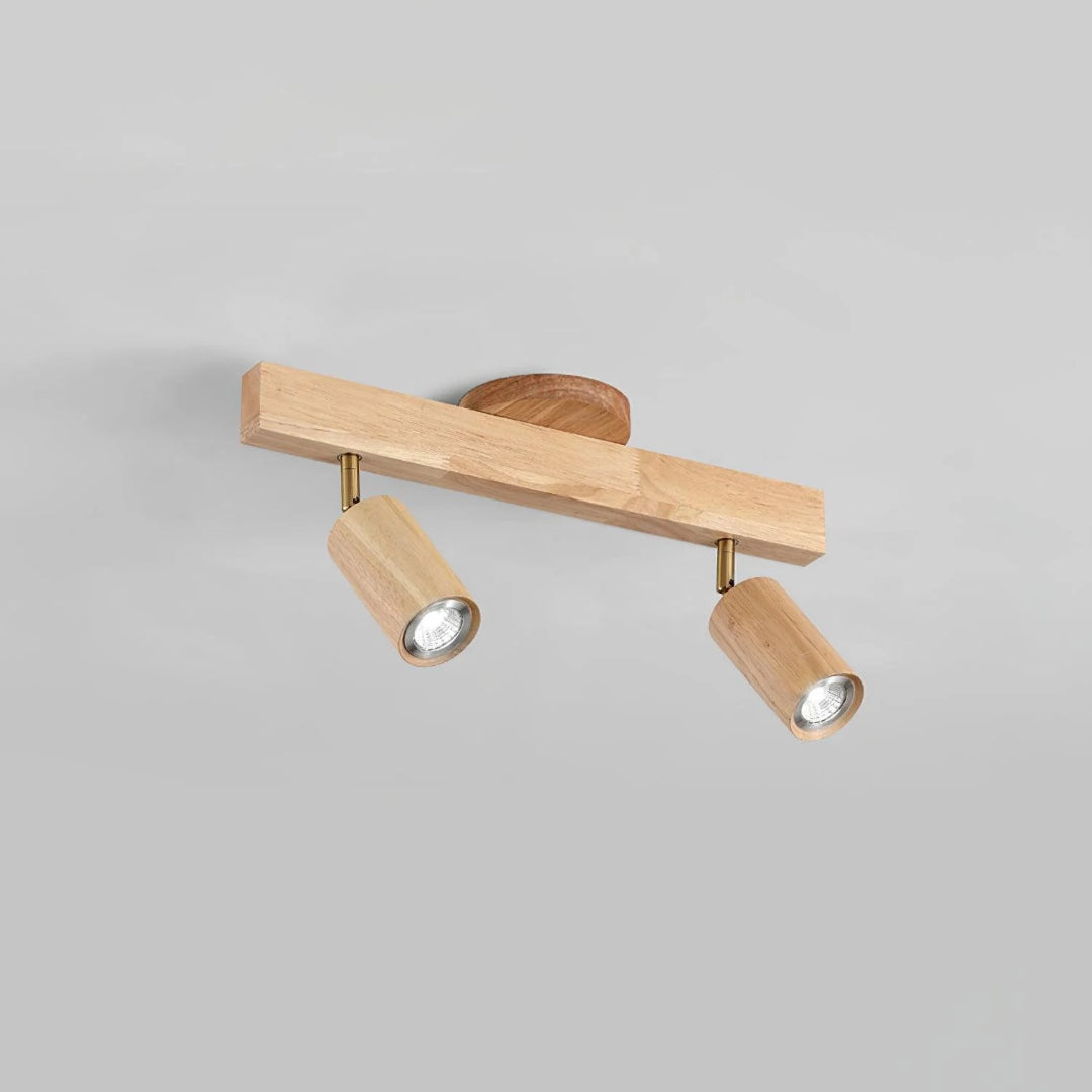 Wooden Adjustable Track Ceiling Light