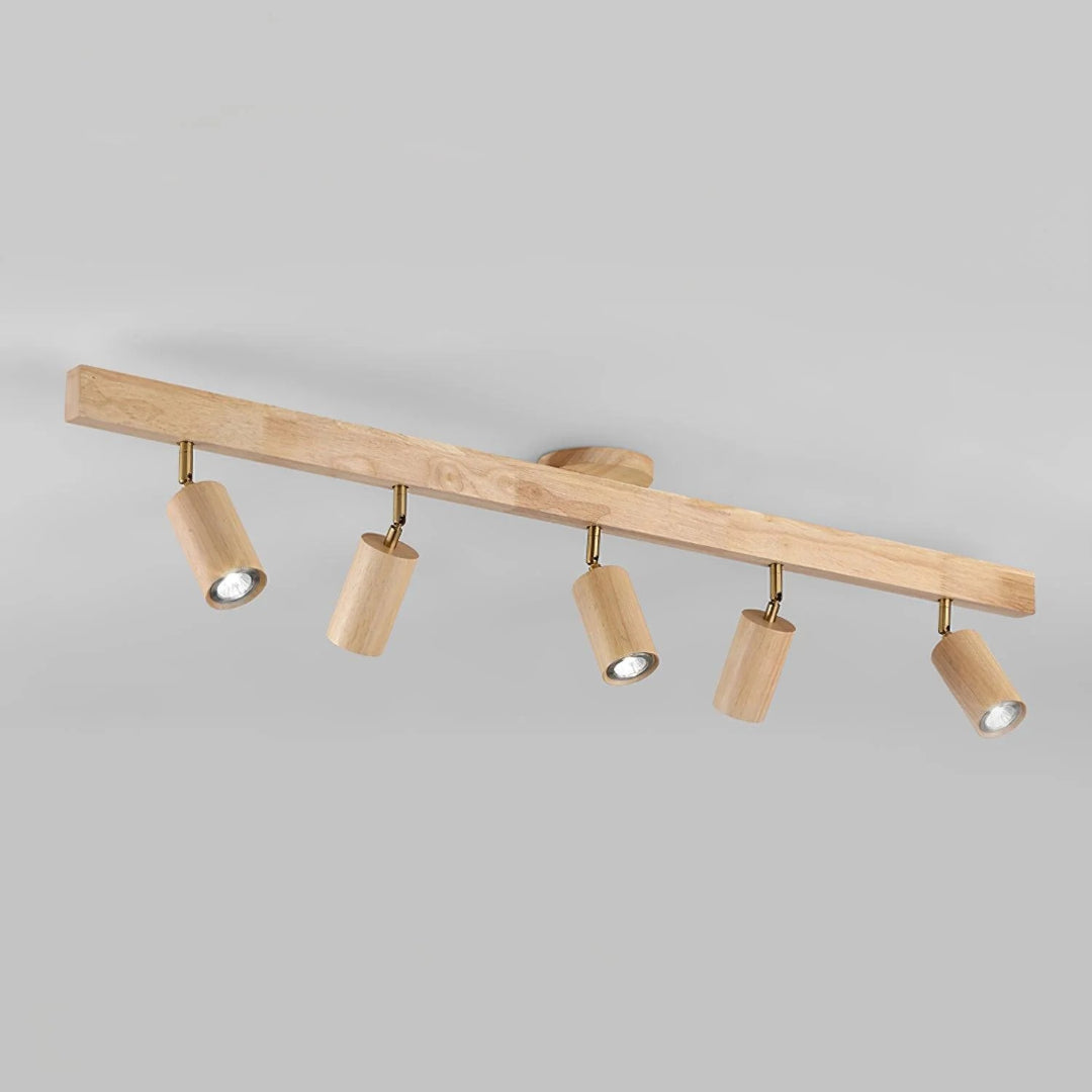 Wooden Adjustable Track Ceiling Light