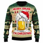 Men's Jingle Beers Christmas Sweater – Funny 3D Printed Unisex Holiday Pullover
