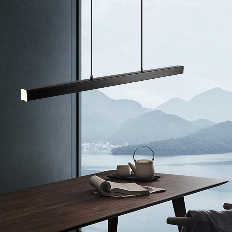 Thala Suspension Linéaire Moderne Noir/Marron Salon - Neutralighting