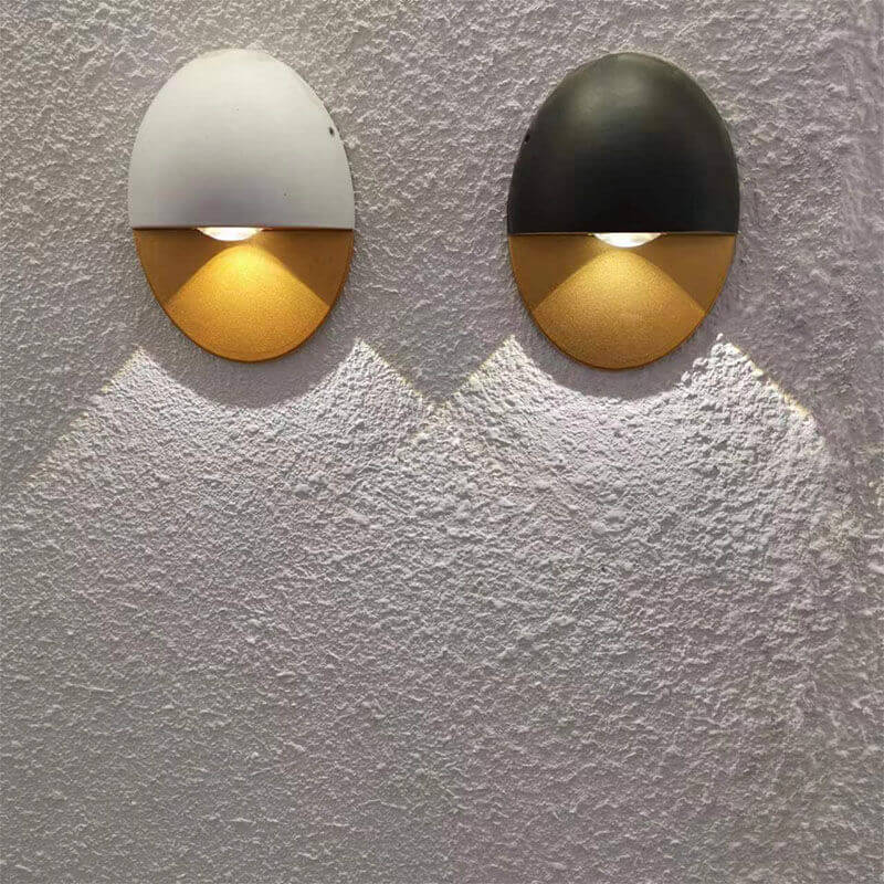 LED Outdoor Wall Lamp Aluminum | 11cm x 15cm | Minimalist Oval Design for Entrances and Patios with Integrated 5W LED