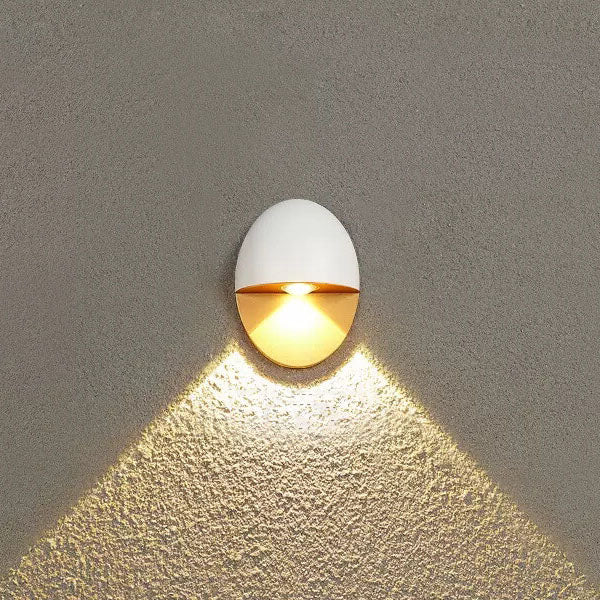 LED Outdoor Wall Lamp Aluminum | 11cm x 15cm | Minimalist Oval Design for Entrances and Patios with Integrated 5W LED