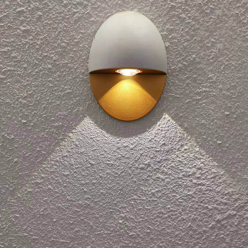 LED Outdoor Wall Lamp Aluminum | 11cm x 15cm | Minimalist Oval Design for Entrances and Patios with Integrated 5W LED